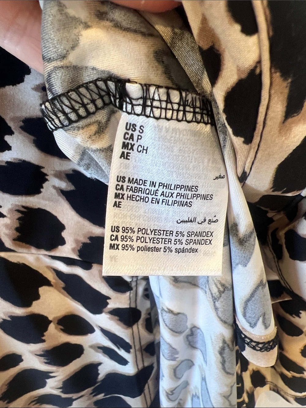 INC International Concepts Leopard-Print Zip-Pocket Top - Black & Beige - Picture 5 of 5